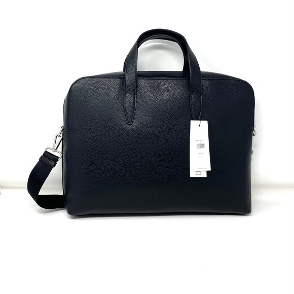 Calvin Klein Men Bag Case 4640 0400 001 Laptop Sleeve Business Black Leather Zip - Picture 3 of 6